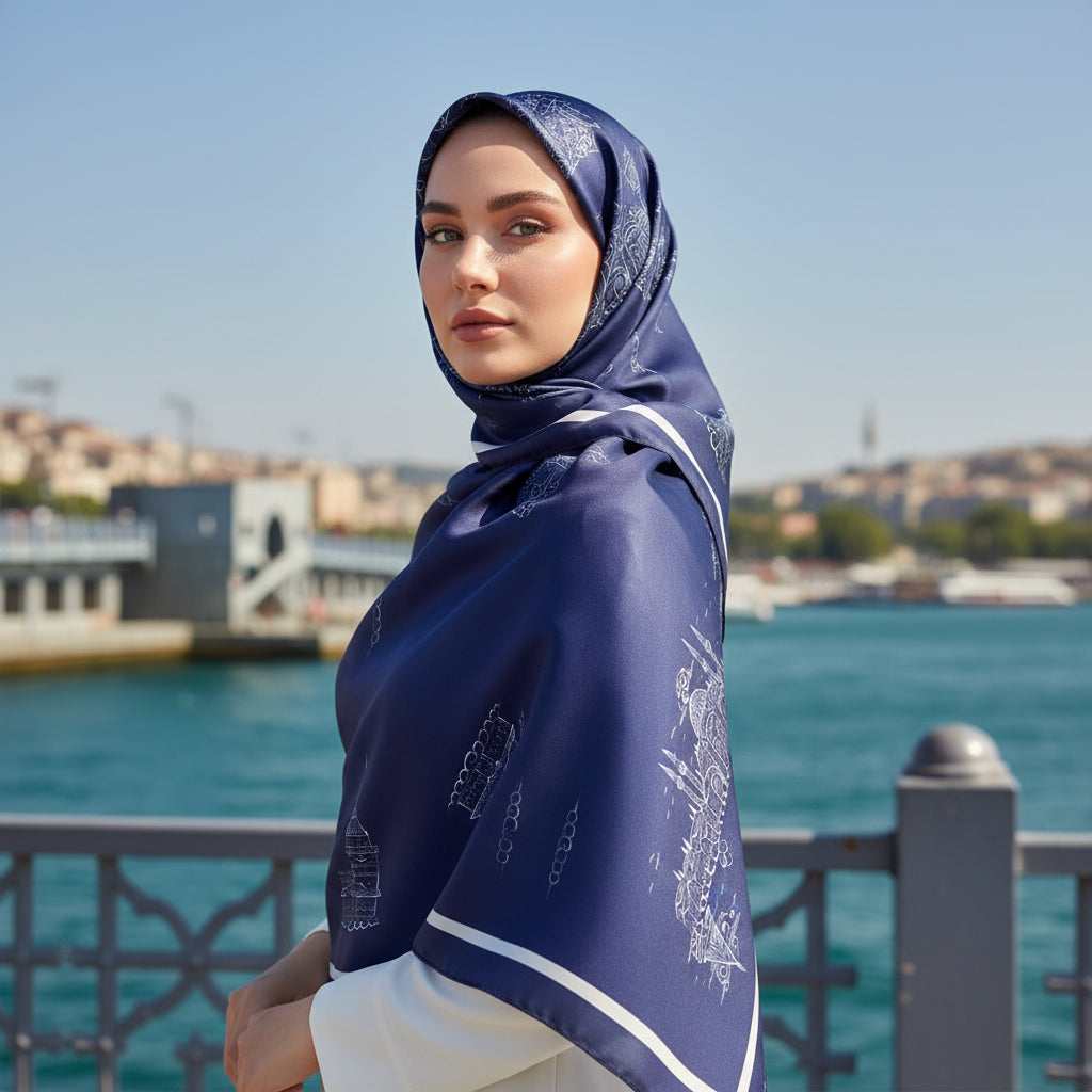 İstanbul Serisi Lacivert Eşarp