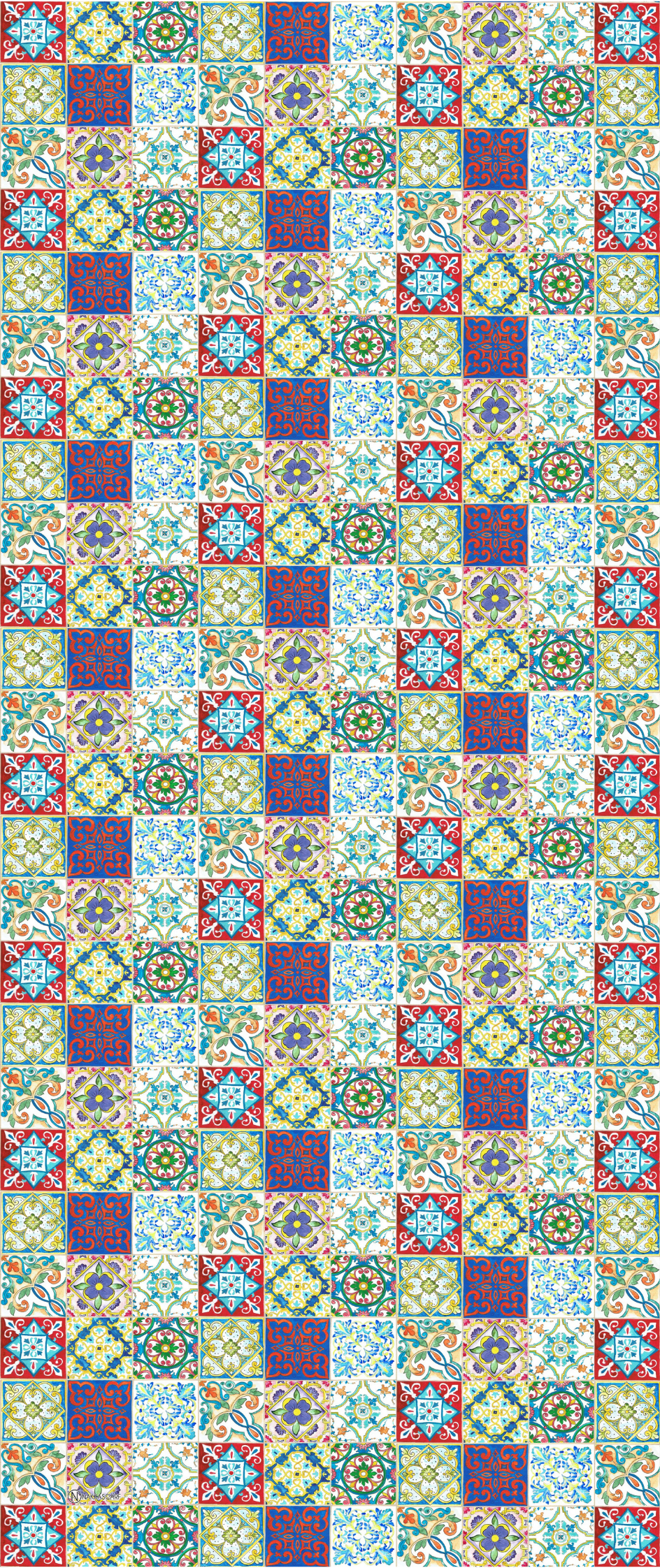 Mozaik Serisi Minyatür Desen Soft Pamuk Şal