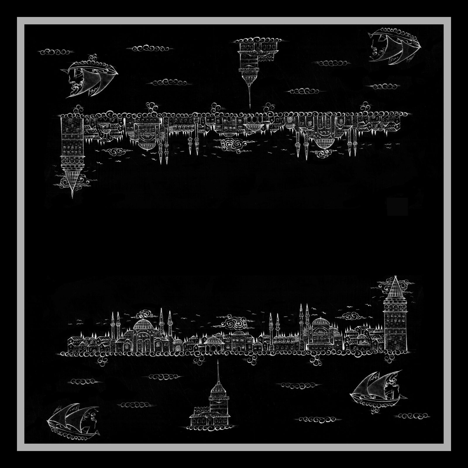 İstanbul Serisi Siyah Eşarp