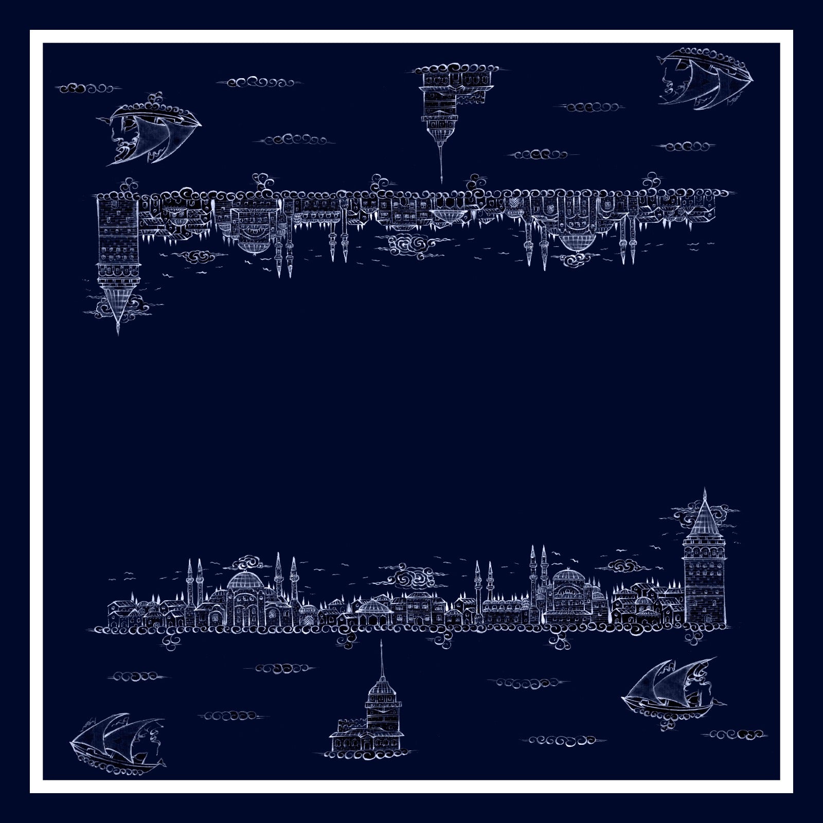 İstanbul Serisi Lacivert Eşarp