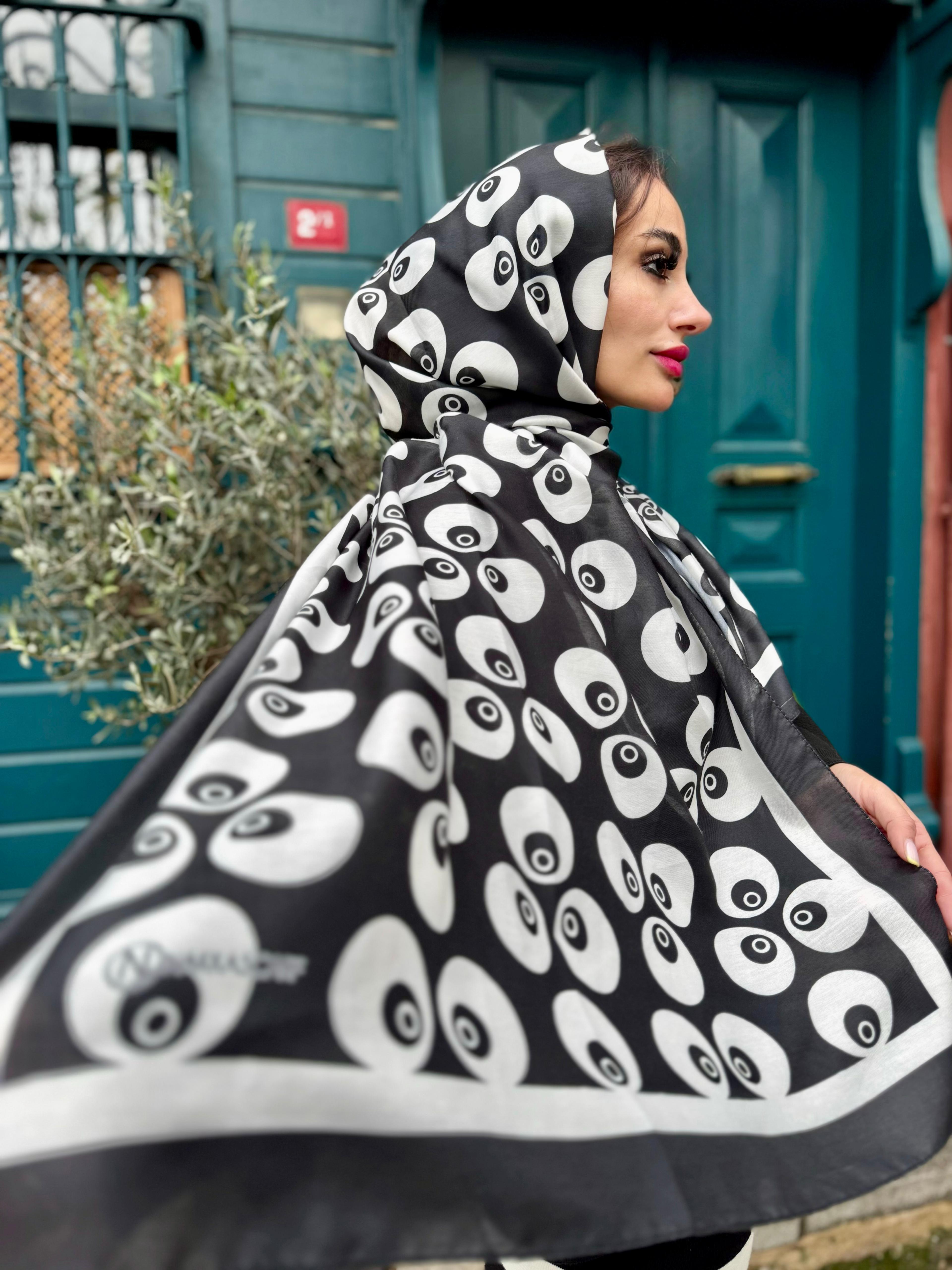 Çintemani Serisi Siyah Soft Pamuk Şal